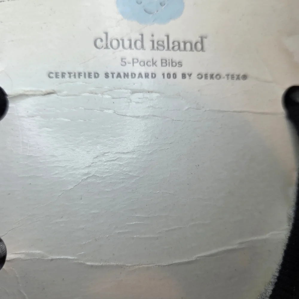 Cloud Island Gray Black Cotton Bib Set 5 Pack